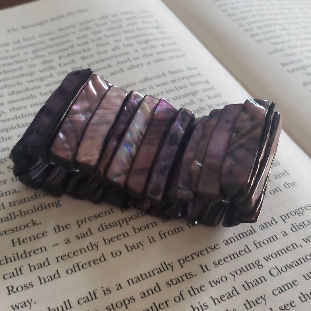 Dyed Abalone Purple Stretchable Bracelet